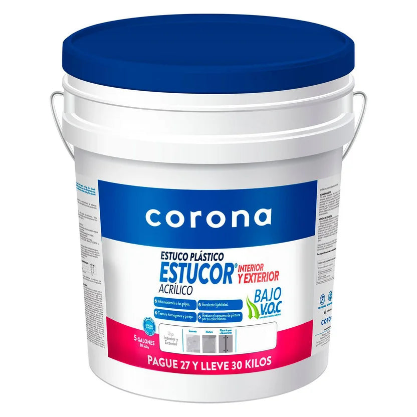LLEVE 30 KG ESTUCOR ESTUCO PLASTICO Y PAGUE 27 KG