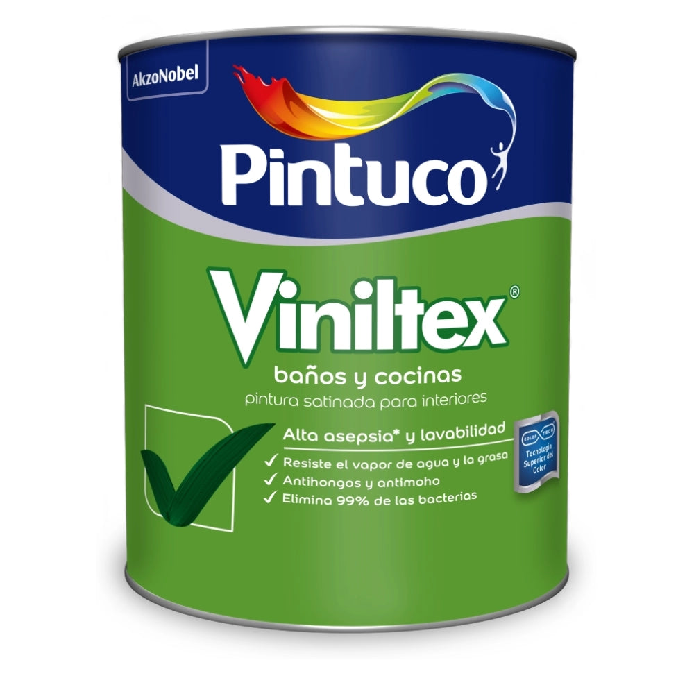 1/4 GL VINILTEX BAÑOS Y COCINAS BCO, SATINADO