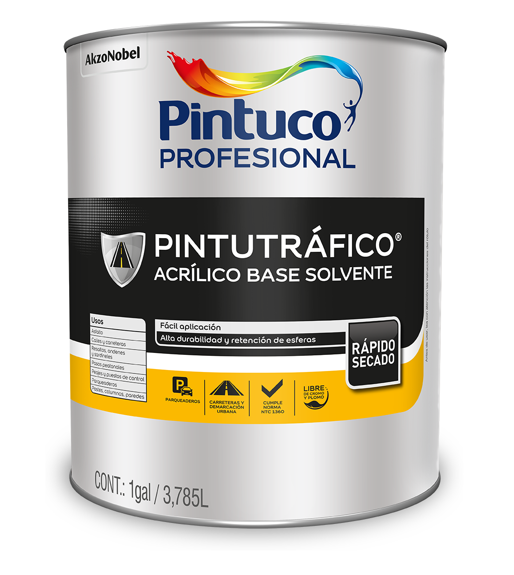CUÑETE 5 GL PINTUTRAFICO ACRILICO BASE SOLVENTE MOD, AMARILLO 13755-659