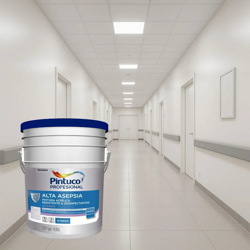 CUÑETE 5 GLS PINTURA ACRILICA ALTA ASEPSIA BCO ANTIBACTERIAL