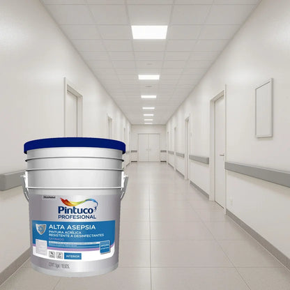CUÑETE 5 GLS PINTURA ACRILICA ALTA ASEPSIA BCO ANTIBACTERIAL