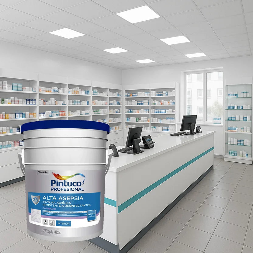 CUÑETE 5 GLS PINTURA ACRILICA ALTA ASEPSIA BCO ANTIBACTERIAL