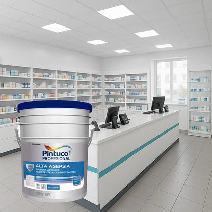 CUÑETE 5 GLS PINTURA ACRILICA ALTA ASEPSIA BCO ANTIBACTERIAL