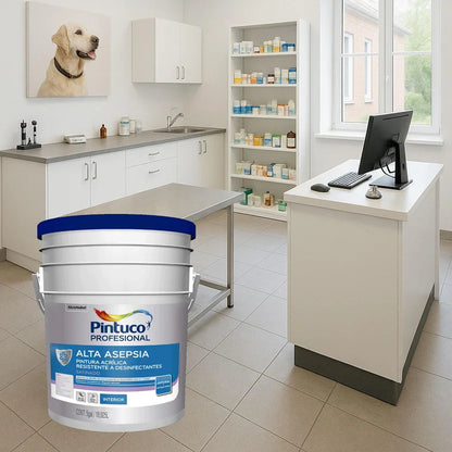CUÑETE 5 GLS PINTURA ACRILICA ALTA ASEPSIA BCO ANTIBACTERIAL