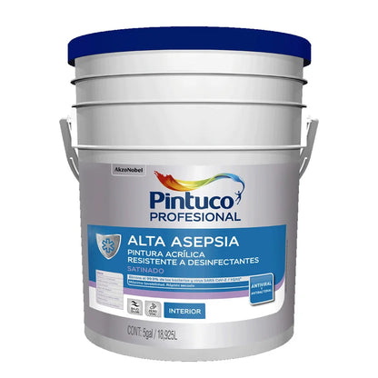 CUÑETE 5 GLS PINTURA ACRILICA ALTA ASEPSIA BCO ANTIBACTERIAL