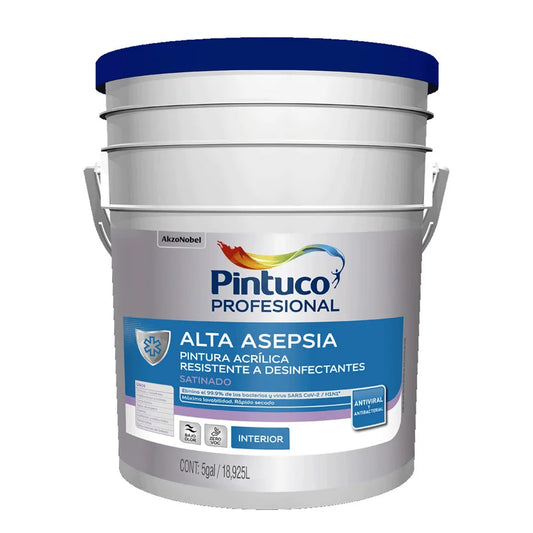 CUÑETE 5 GLS PINTURA ACRILICA ALTA ASEPSIA BCO ANTIBACTERIAL